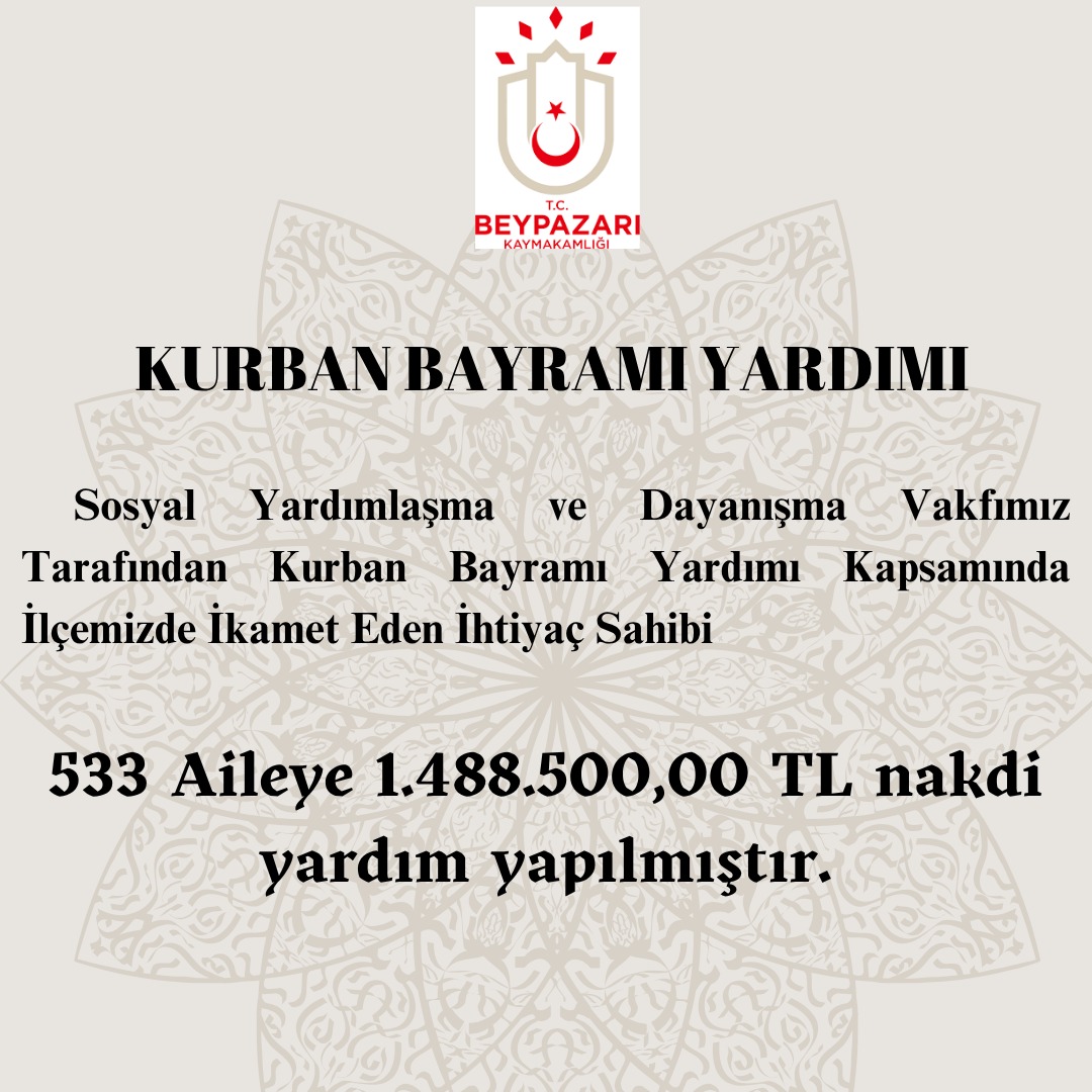 Kurban Bayramı Yardımı 